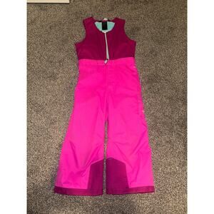 The Northface girls insulated ski snow bibs pink size 4t